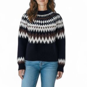 Blank NYC Fair Isle Crewneck Chevron‎ Pattern Long Sleeve Sweater, Size M, NWT